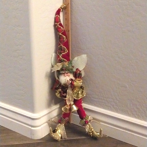 Mark Roberts Christmas Fairy Elf Blue Twinkling Eyes with Bells on - Picture 4 of 13